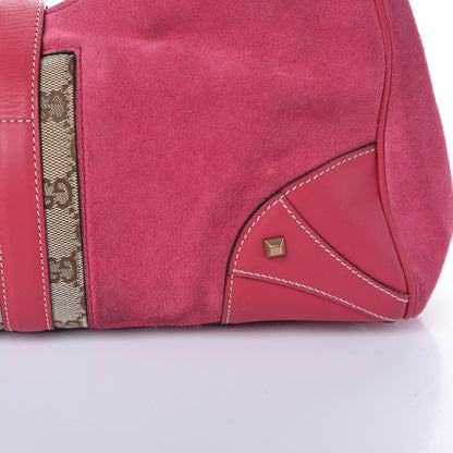 Gucci Suede Monogram Large Bardot Pink 19 of 25