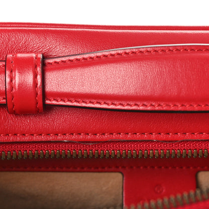 Gucci Calfskin Matelasse Sylvie Web Small GG Marmont Top Handle Shoulder Bag Hibiscus Red 11 of 13