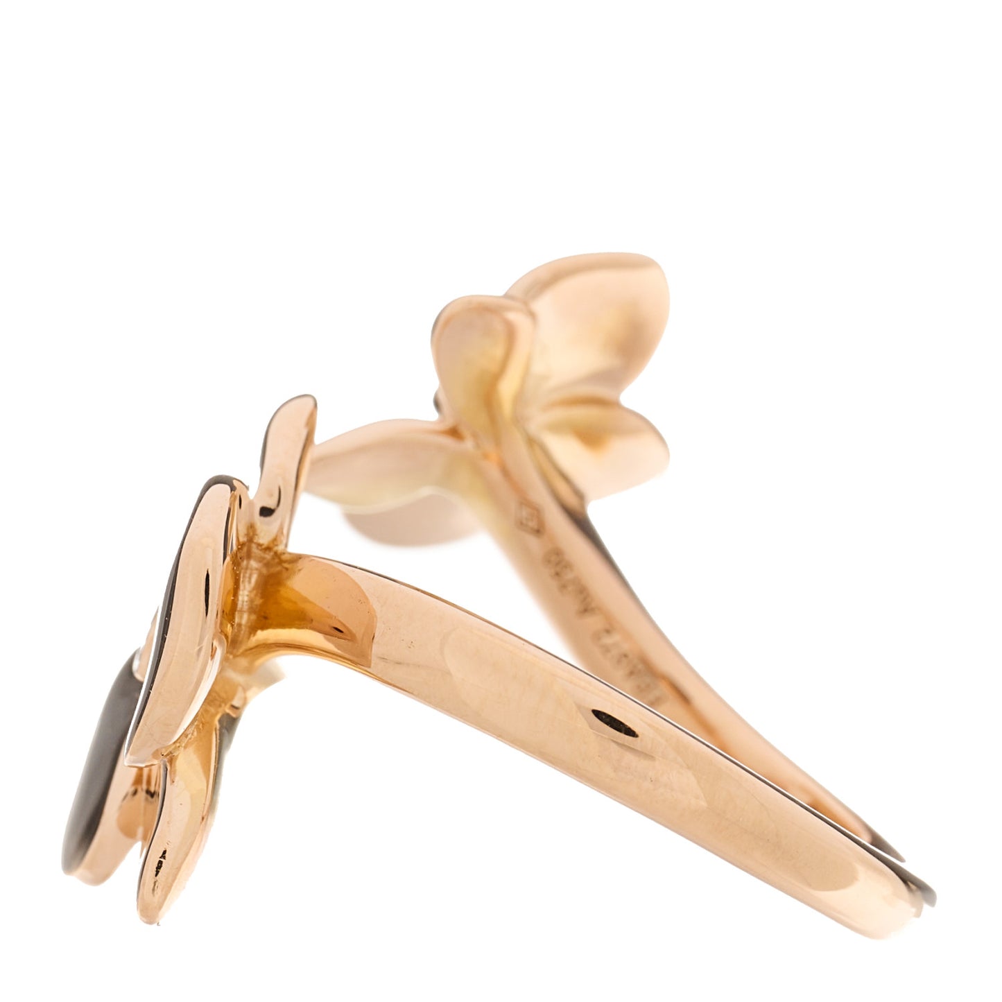18K Pink Gold Diamond Caresse D'Orchidees Par Cartier Ring 54 7