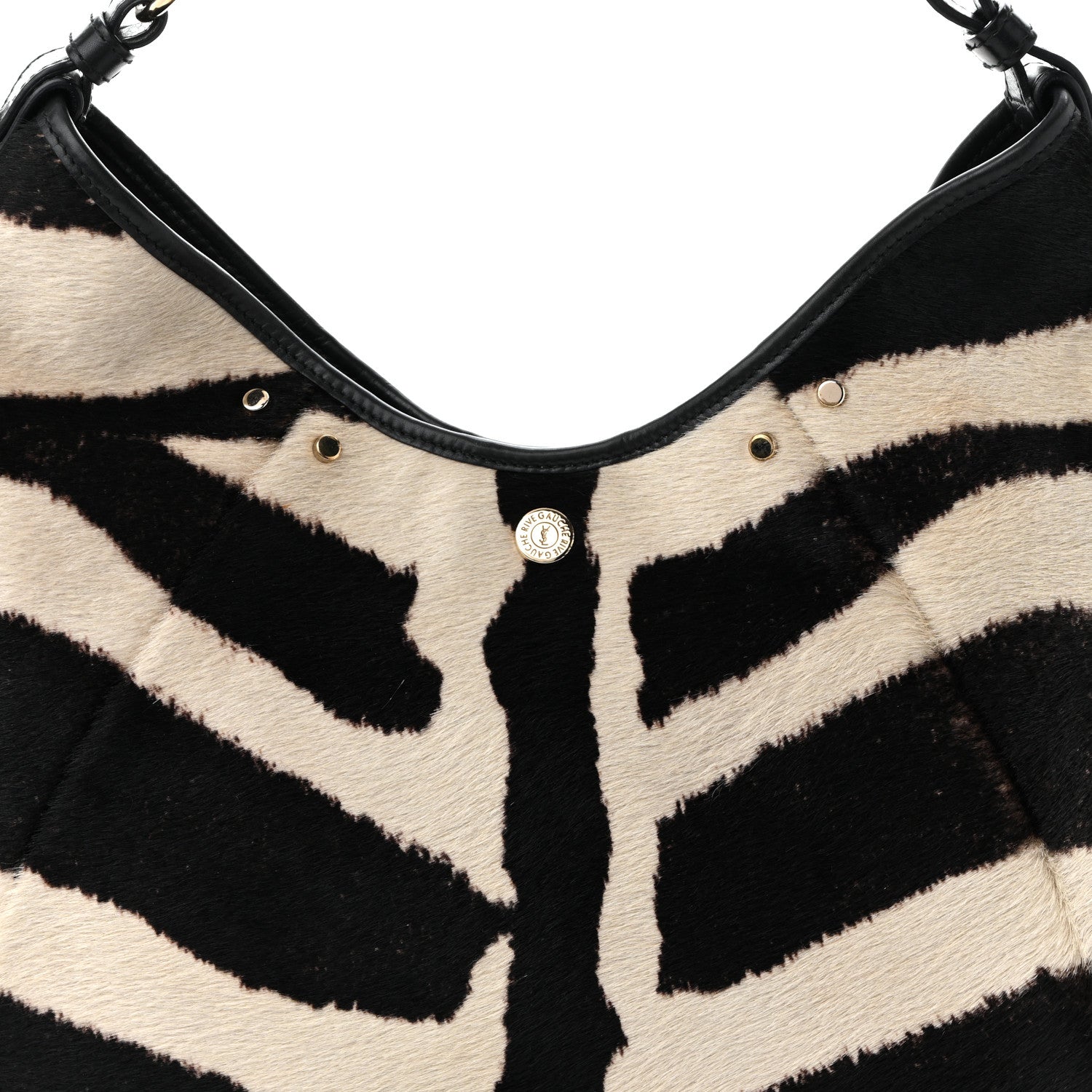 Saint Laurent Pony Hair Zebra Horn Mombasa Hobo Black White 8 of 10
