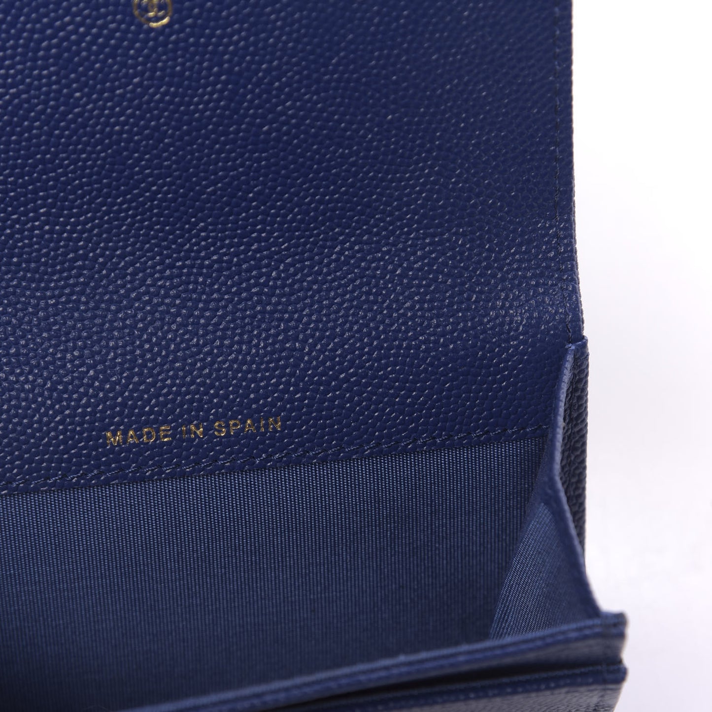 Caviar Chevron Quilted Vintage Mademoiselle Flap Card Holder Blue