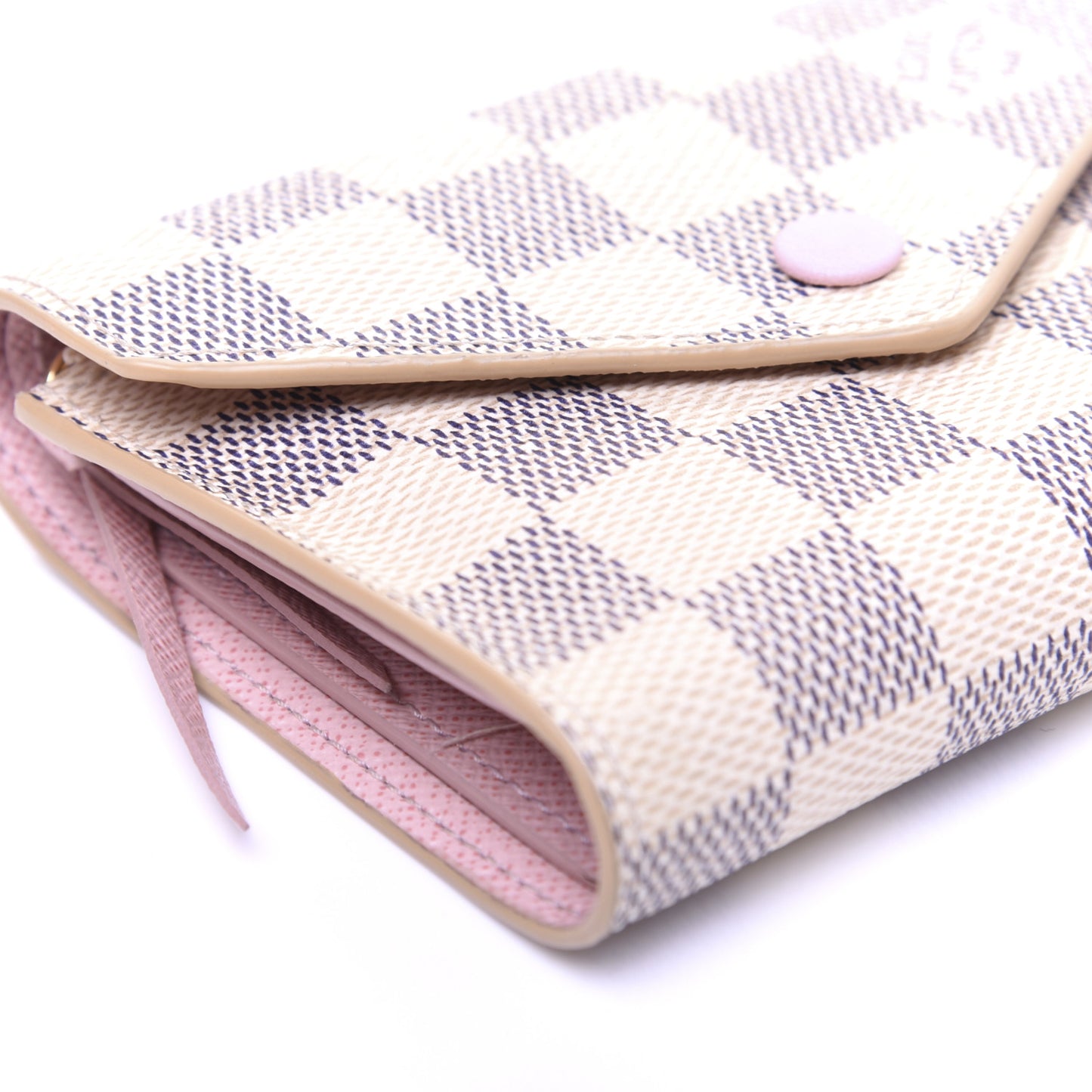 Damier Azur Victorine Wallet Rose Ballerine
