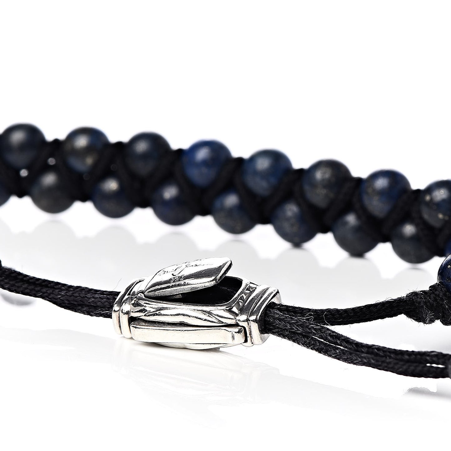 Sterling Silver Lapis Lazuli 6mm Spiritual Beads Two-Row Bracelet