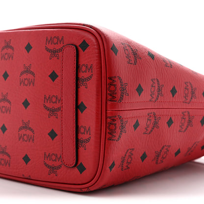 MCM Visetos Medium Liz Reversible Shopper Tote Candy Red 29 of 39