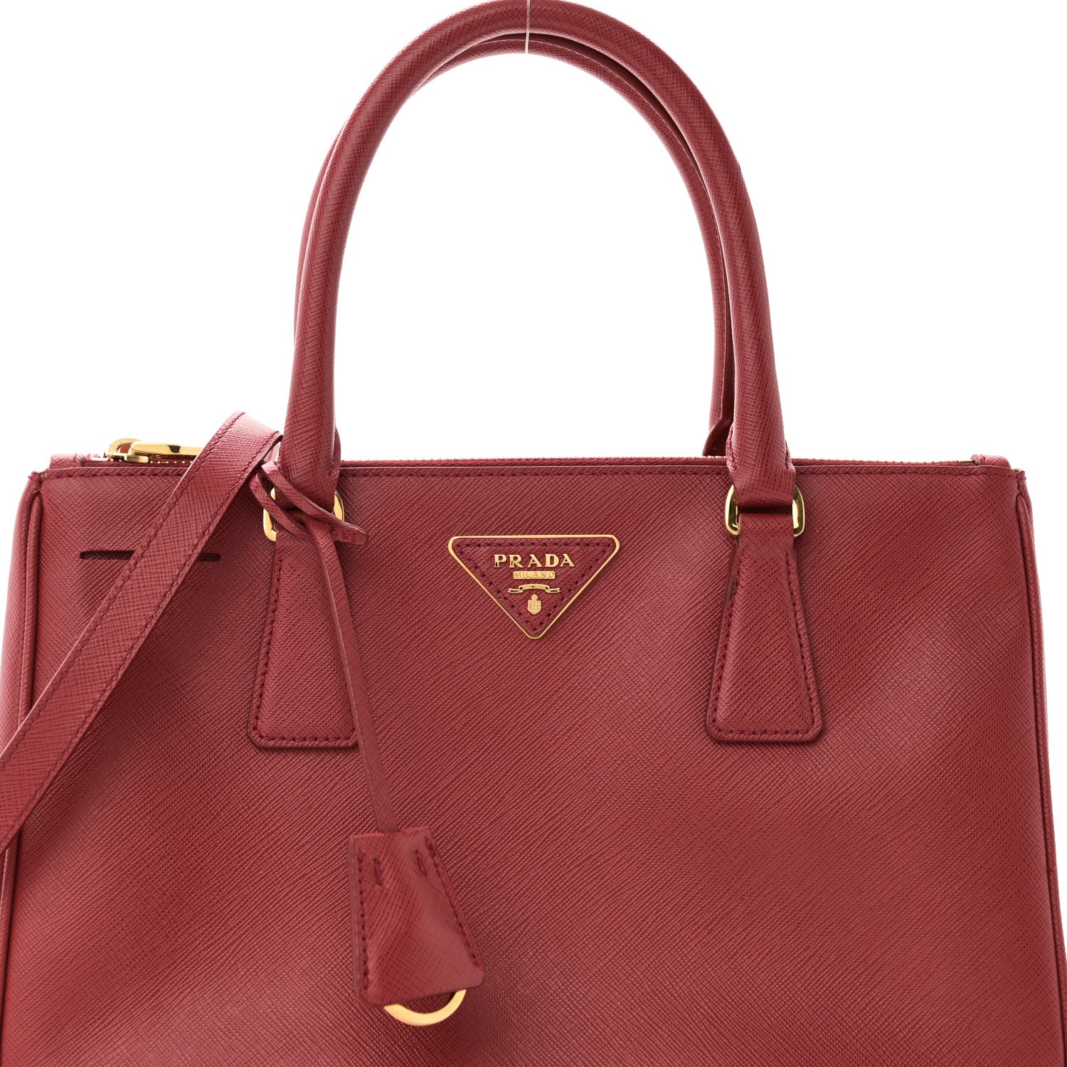 Prada Saffiano Lux Medium Galleria Double Zip Tote Fuoco 7 of 13