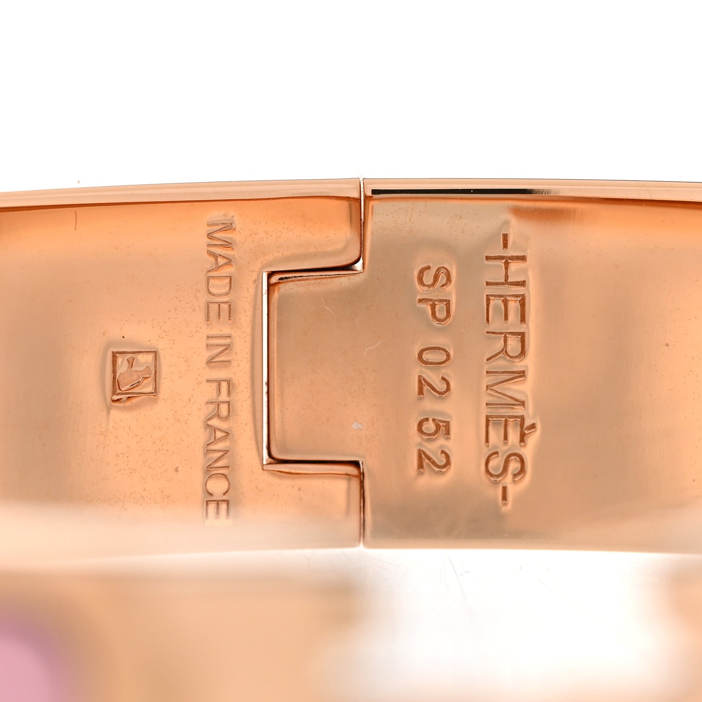 Enamel Narrow Clic Clac H Bracelet PM Rose Delirium