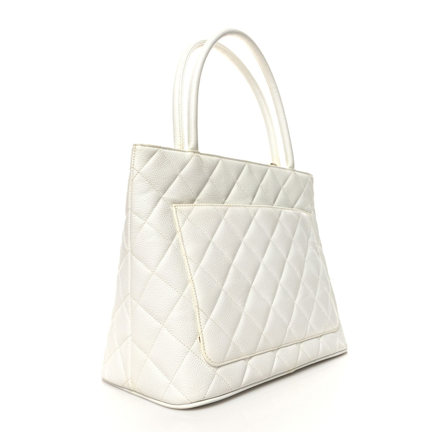 Caviar Quilted Medallion Tote White