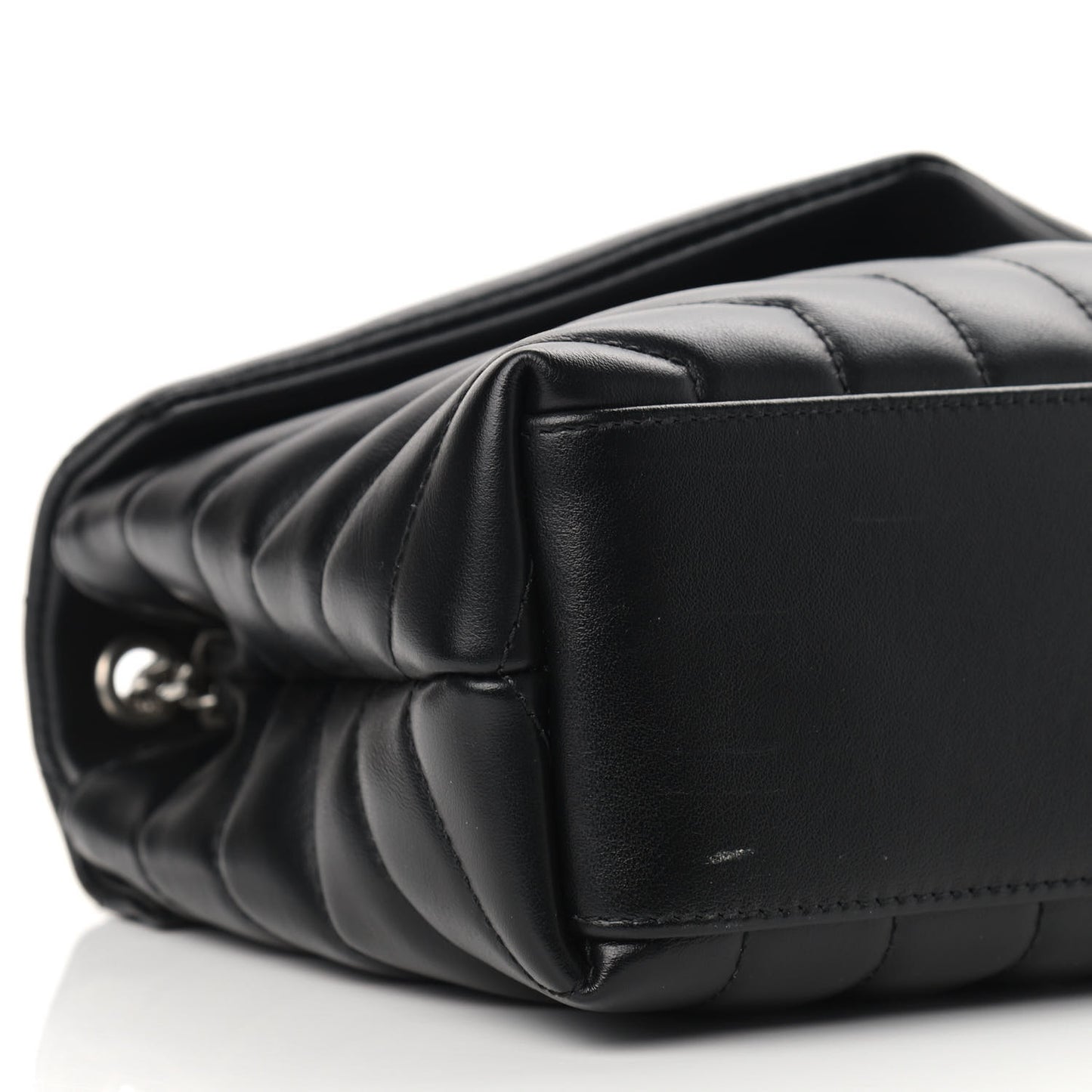 Calfskin Y Quilted Monogram Small Loulou Chain Satchel Black
