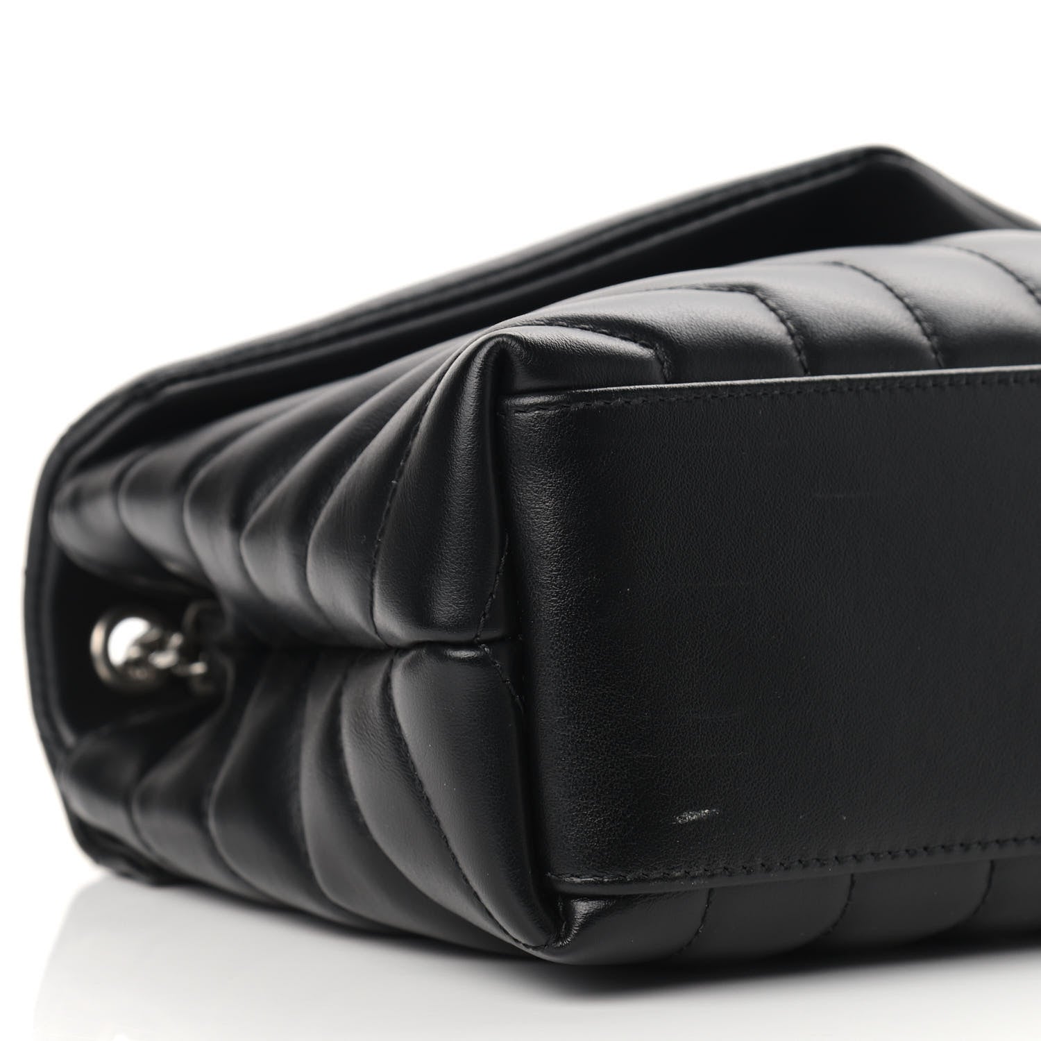 Saint Laurent Calfskin Y Quilted Monogram Small Loulou Chain Satchel Black 8 of 9