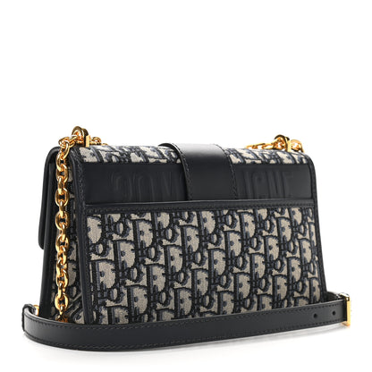 Christian Dior Oblique 30 Montaigne Chain Flap Bag Blue 3 of 8