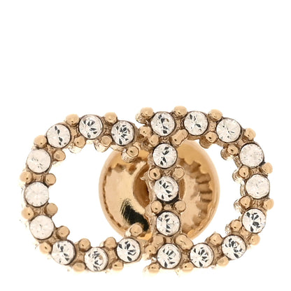 Christian Dior Strass Crystal CD Earrings Gold 4 of 4