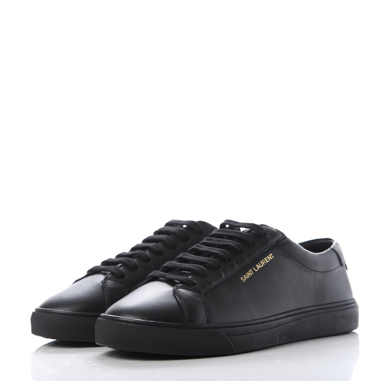 Saint Laurent Calfskin Andy Low Top Sneakers 36 Black 3 of 9