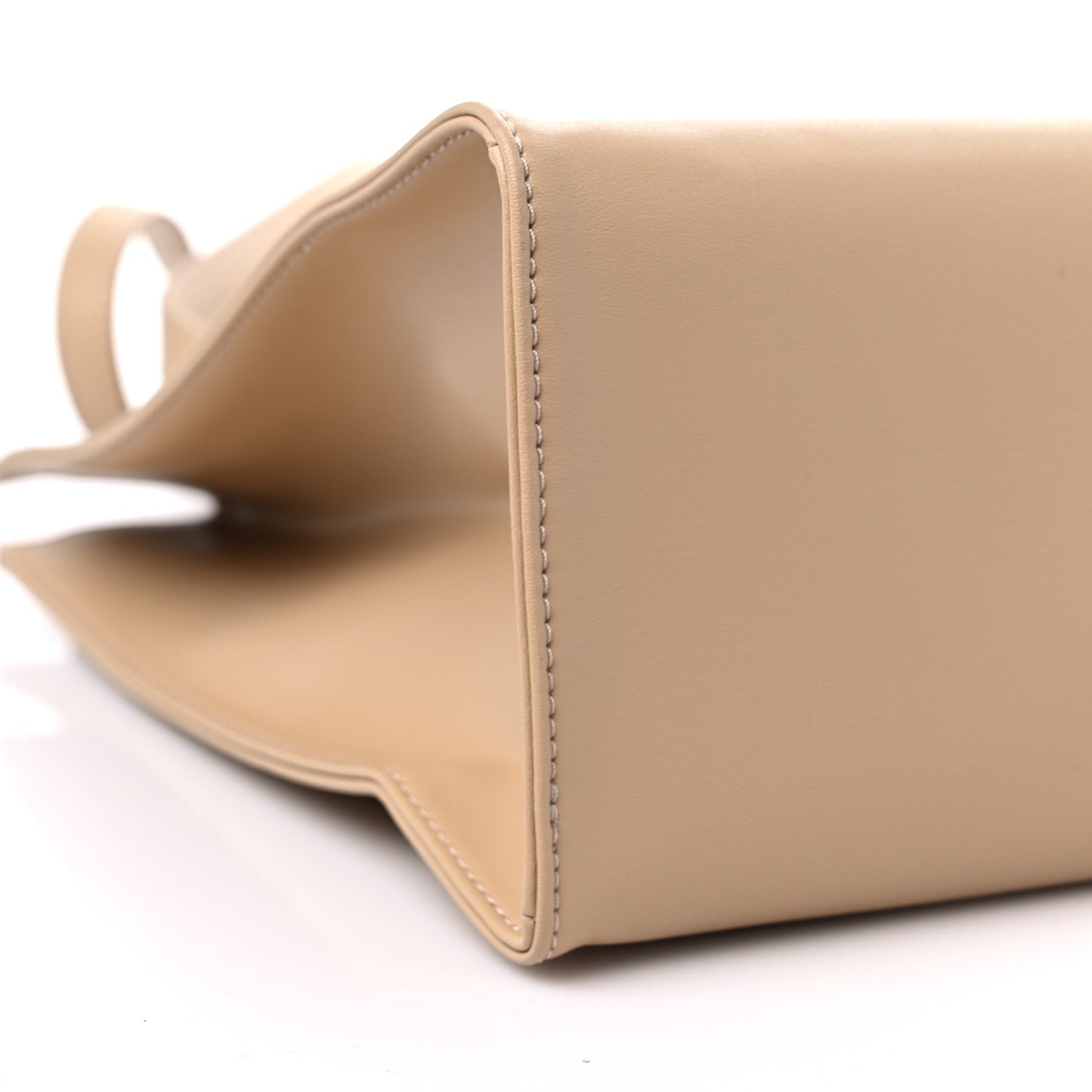 Vegan Leather Medium Shopping Bag Cream