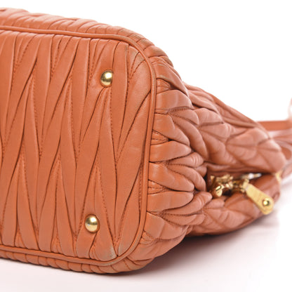 Miu Miu Nappa Matelasse Tote Papaya 10 of 17