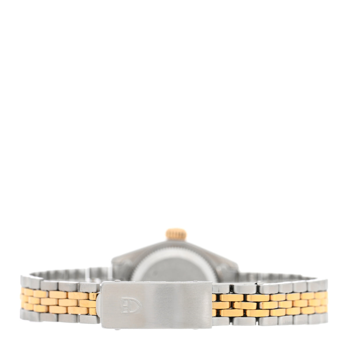 Stainless Steel 18K Yellow Gold Diamond 23mm Princess Date Automatic Watch White 92513