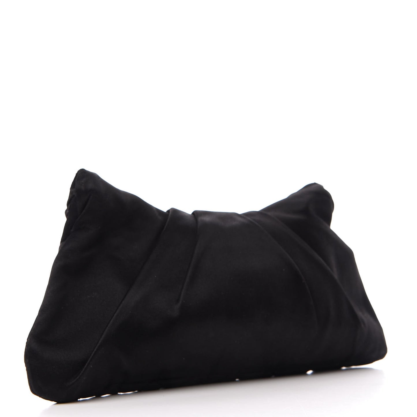 Satin Quilted Flap Clutch Black