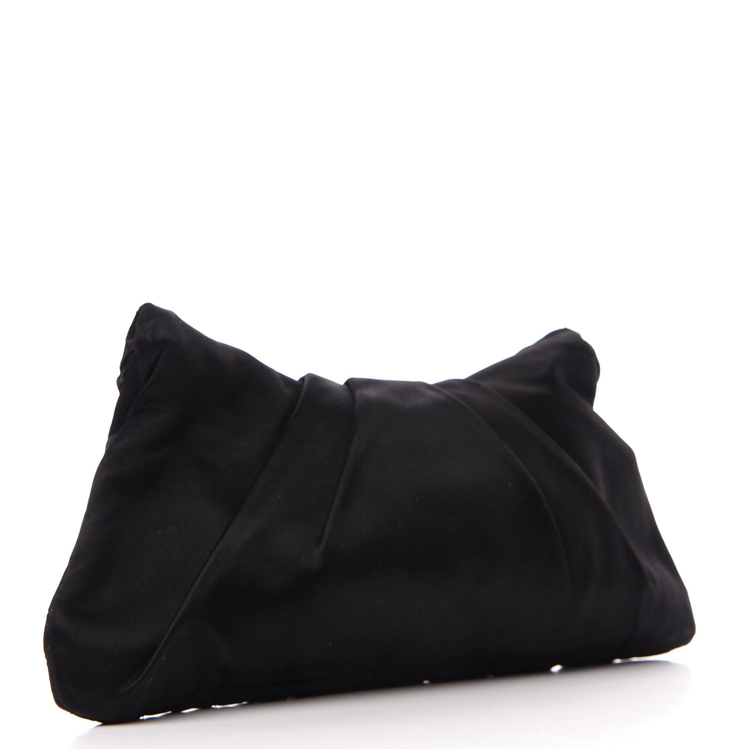 Chanel Satin Quilted Flap Clutch Black 2 of 9