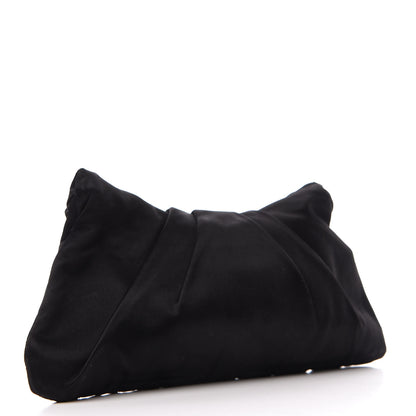 Chanel Satin Quilted Flap Clutch Black 2 of 9