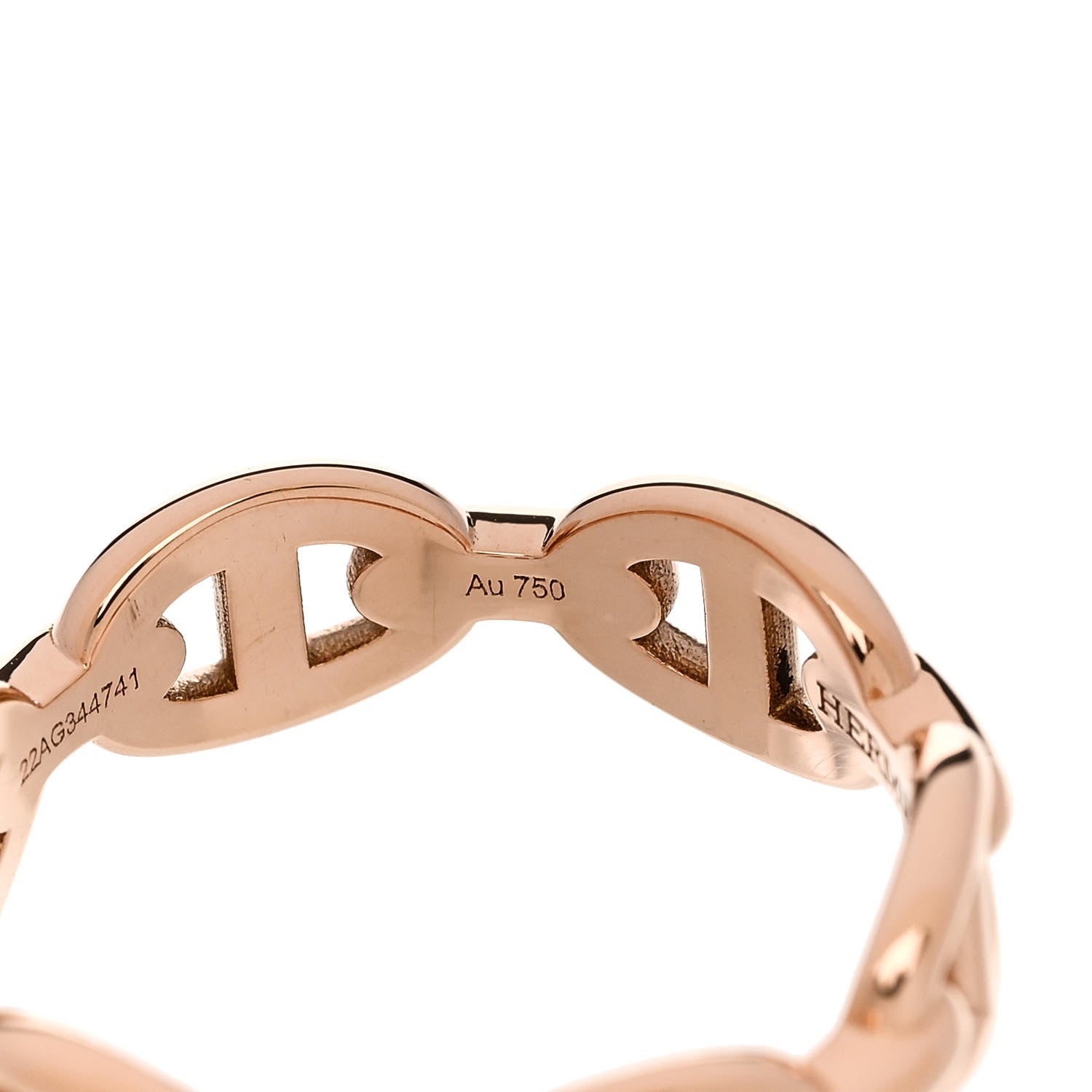 Hermes 18K Rose Gold PM Chaine d'Ancre Enchainee Ring 52 6 8 of 9