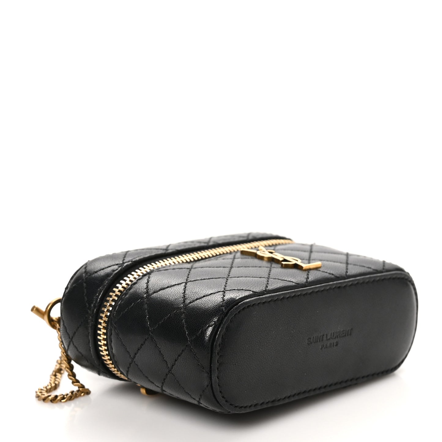 Lambskin Quilted Micro Gaby Vanity Case Black