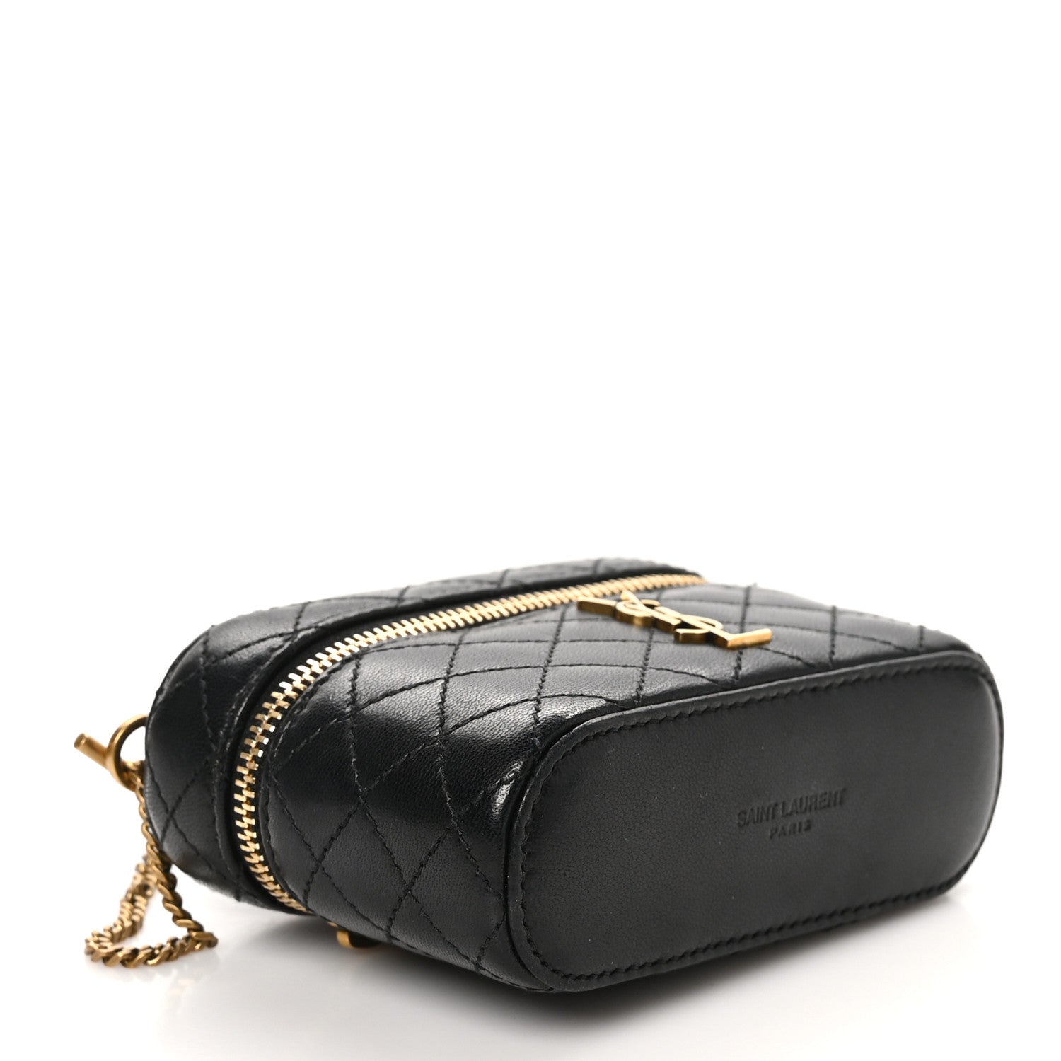 Saint Laurent Lambskin Quilted Micro Gaby Vanity Case Black 4 of 10