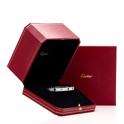 Cartier 18K White Gold Diamond Ceramic LOVE Paved Bracelet 17 9 of 9