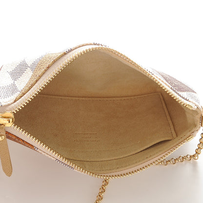 Louis Vuitton Damier Azur Trunks Labels Pochette Milla MM 5 of 6