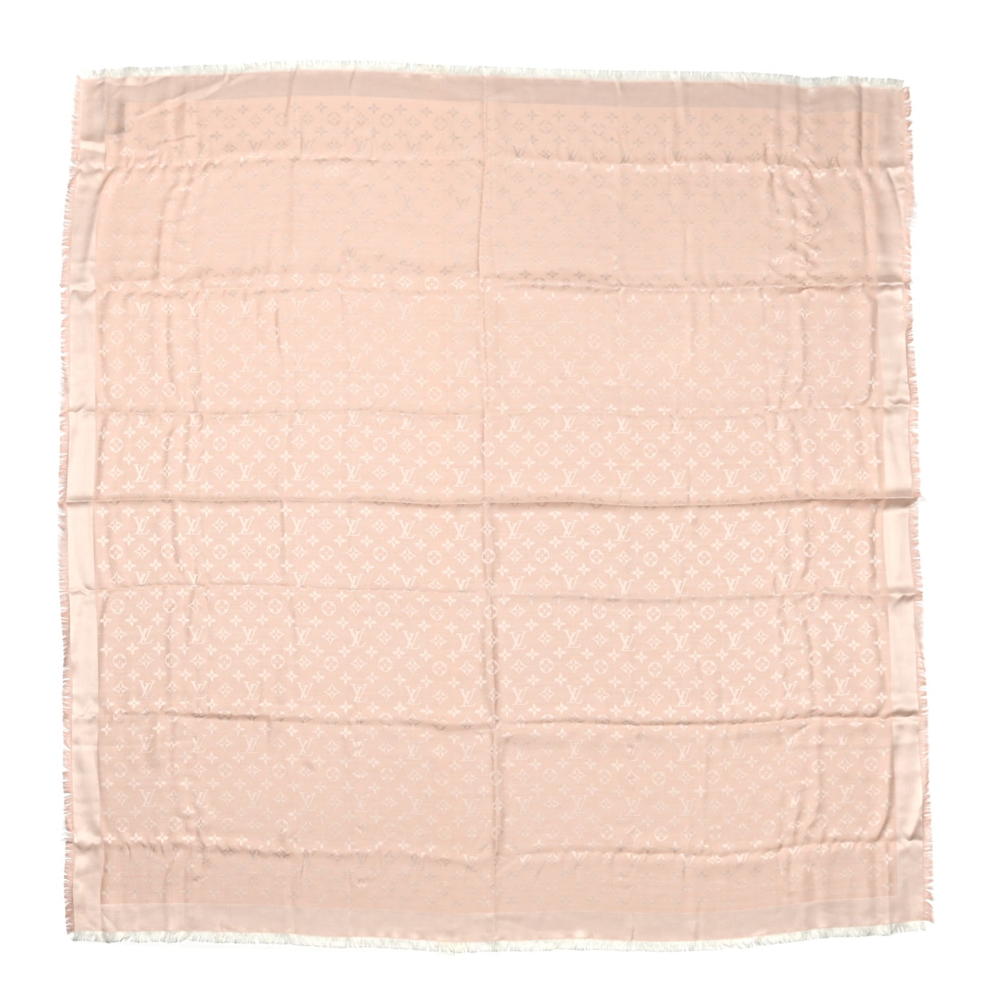 Silk Wool Monogram Denim Shawl Rose