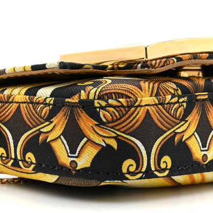 Fendi X VERSACE Silk Fendace FF Baroque Nano Brooch Baguette Black Gold 8 of 8