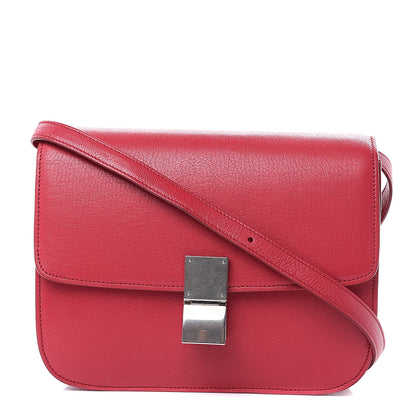 Celine Goatskin Medium Classic Box Flap Bag Dark Pink 1 of 11
