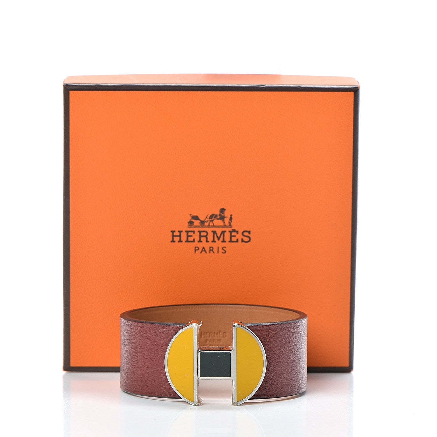 Hermes Evercolor 2002 Bracelet T2 Rouge H Ambre Vert Olive 7 of 7