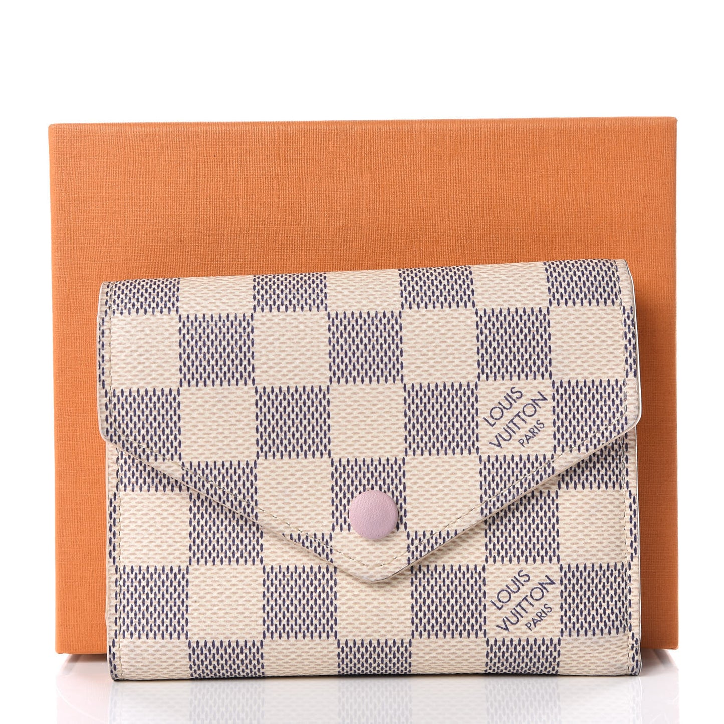 Damier Azur Victorine Wallet Rose Ballerine