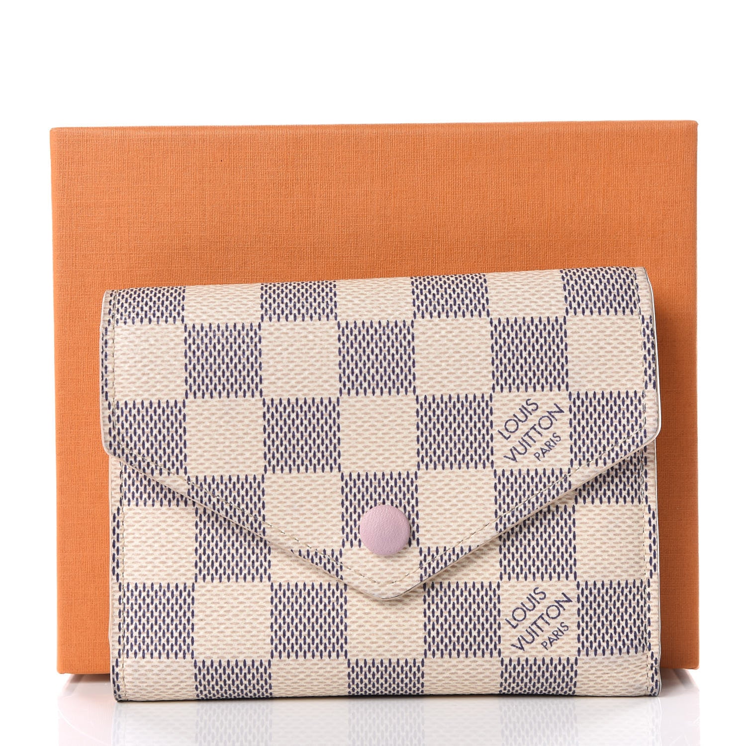 Louis Vuitton Damier Azur Victorine Wallet Rose Ballerine 8 of 8