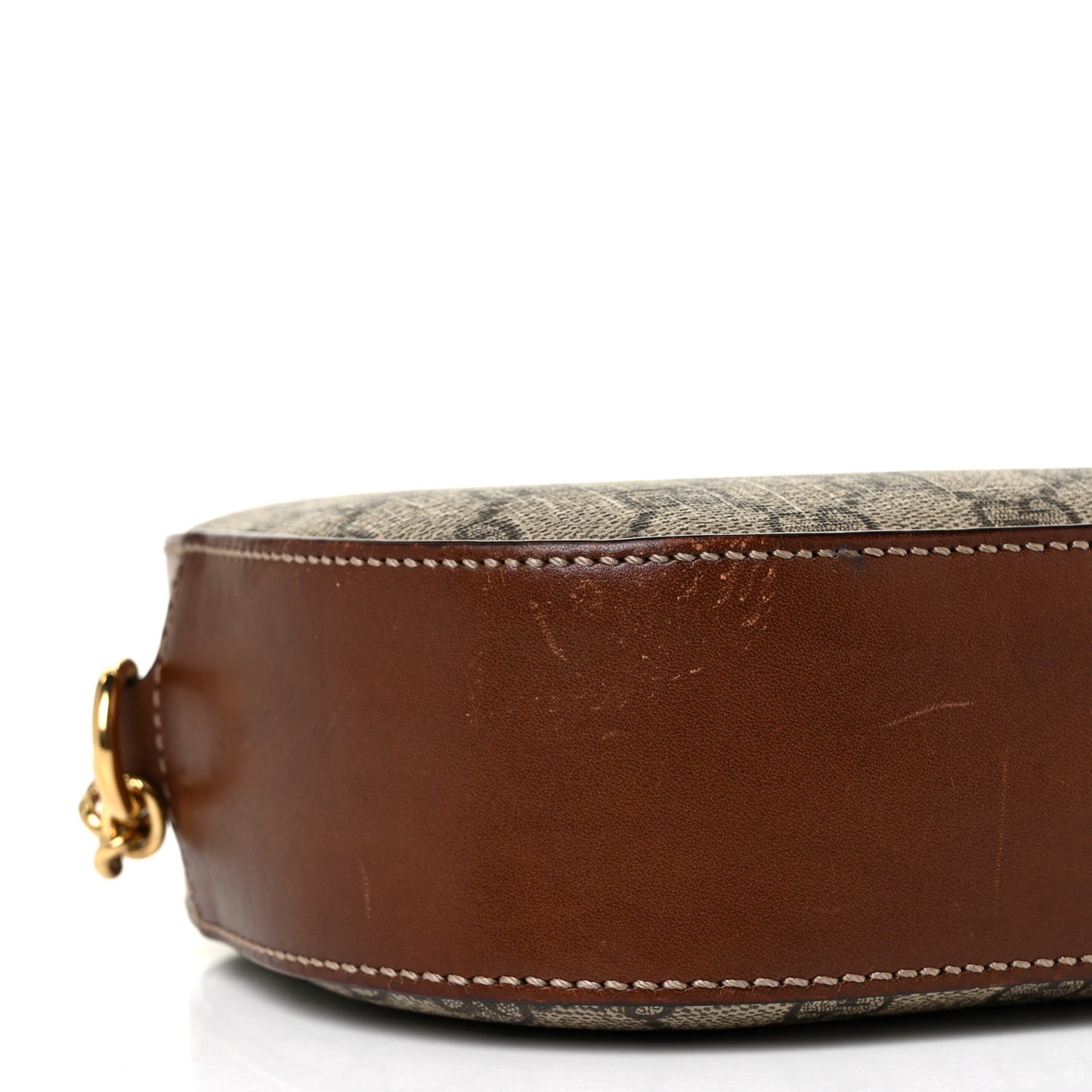 GG Supreme Monogram Cuoio Toscano Mini Chain Shoulder Bag Beige Ebony Cuir