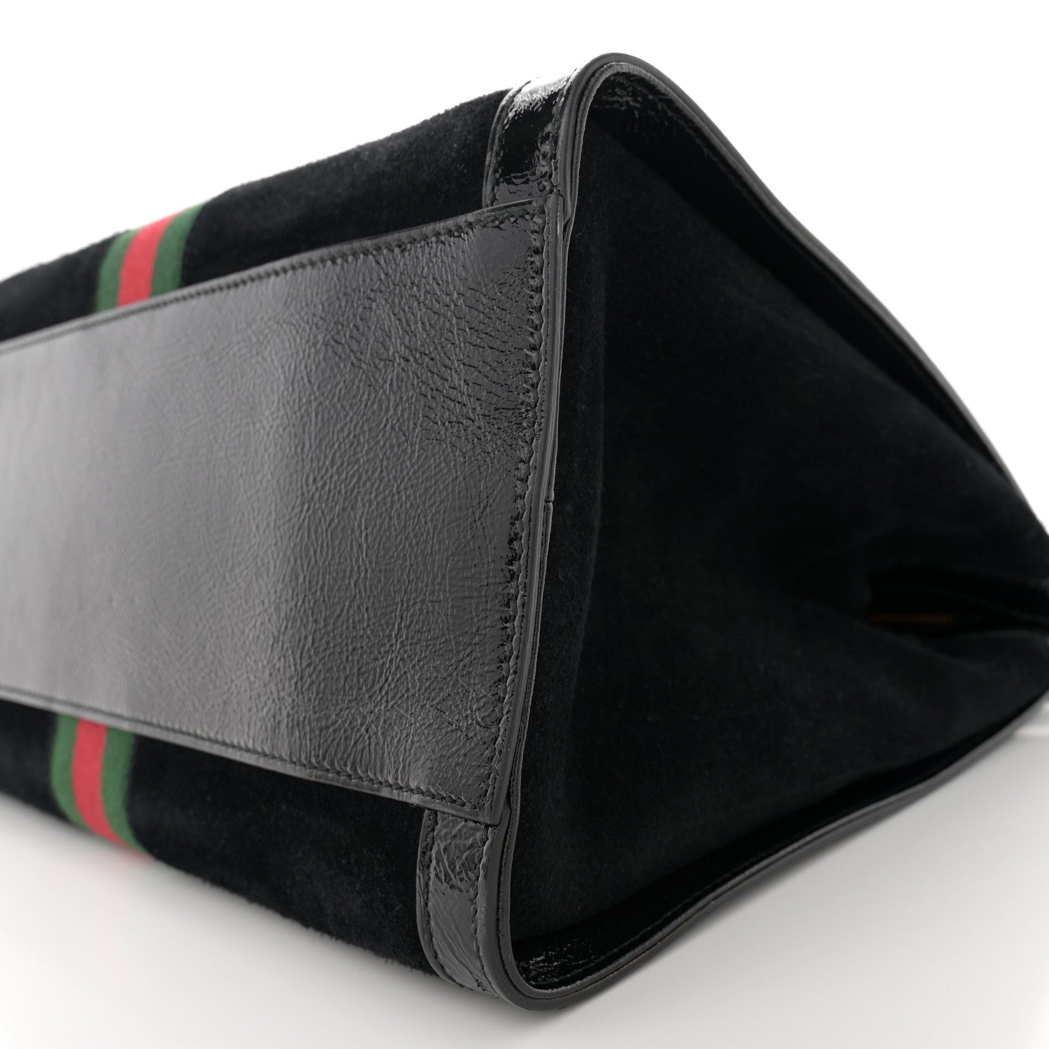 Gucci Suede Patent GG Web Medium Ophidia Tote Bag Black 10 of 13