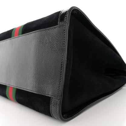 Gucci Suede Patent GG Web Medium Ophidia Tote Bag Black 10 of 13