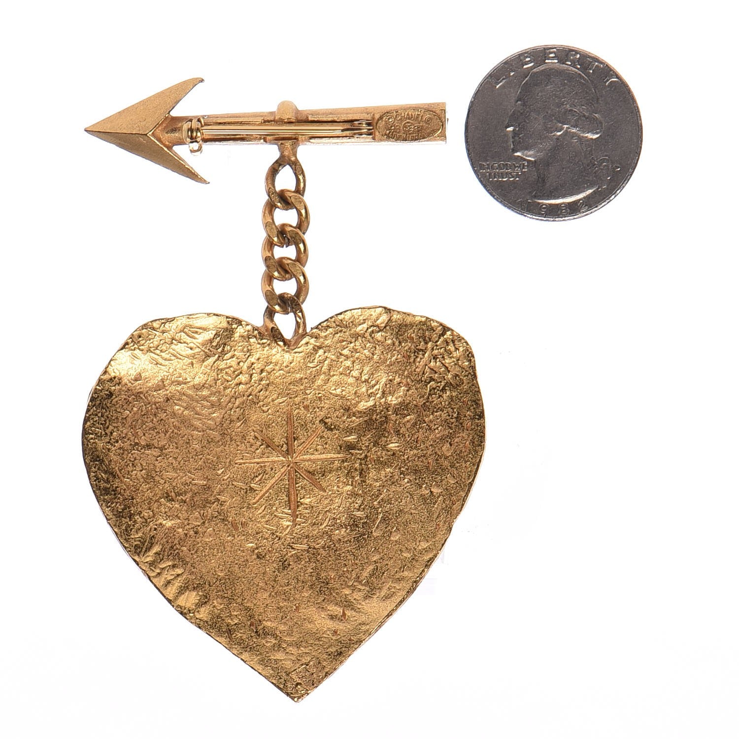 Chanel CC Heart Arrow Brooch Gold 4 of 4