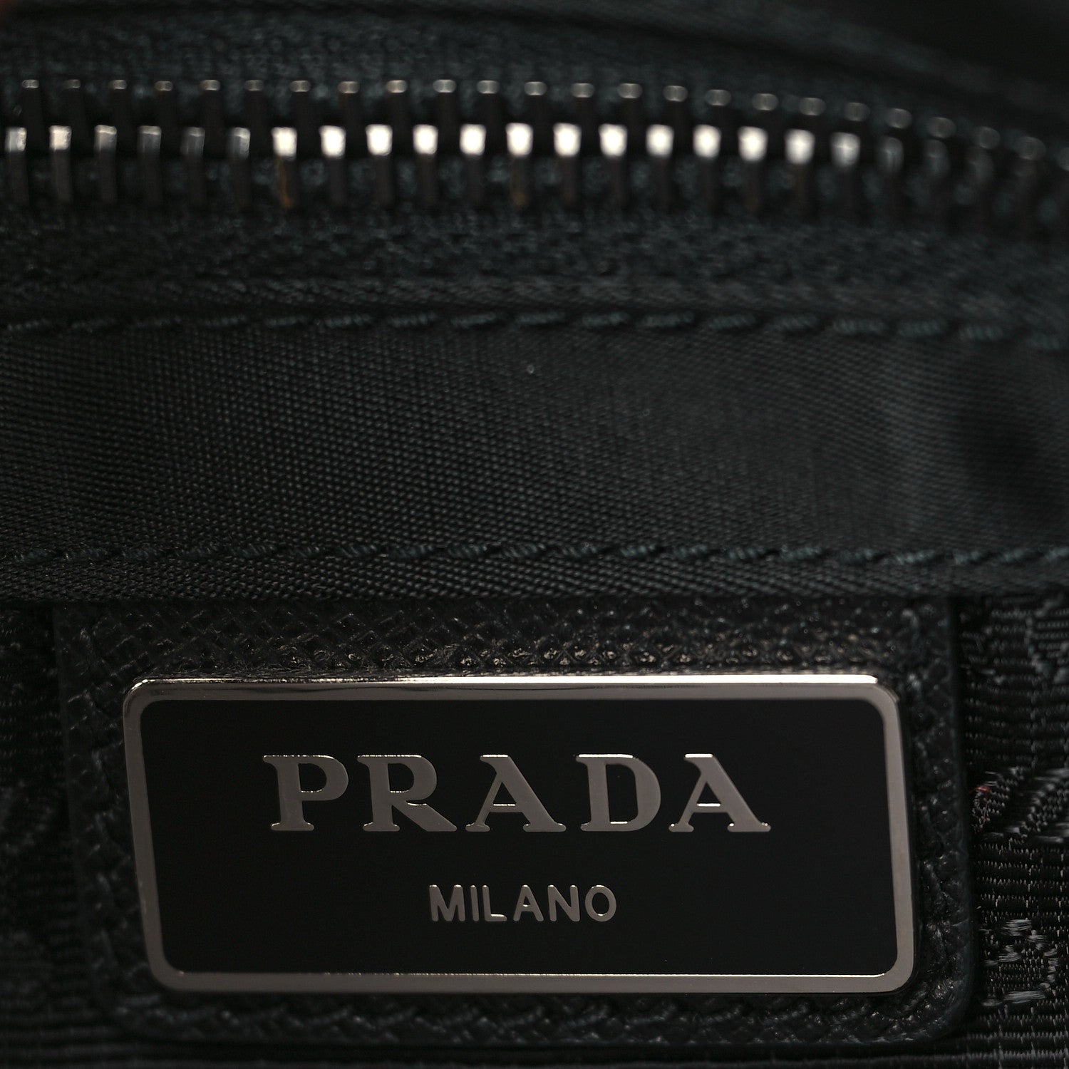 Prada Tessuto Nylon Saffiano Logo Messenger Bag Black 6 of 9