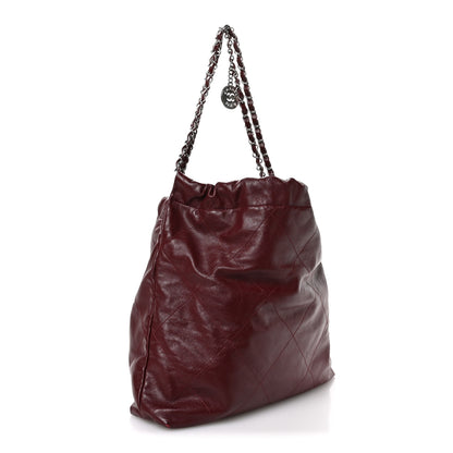 Chanel Shiny Calfskin Quilted Chanel 22 Burgundy 4 of 12
