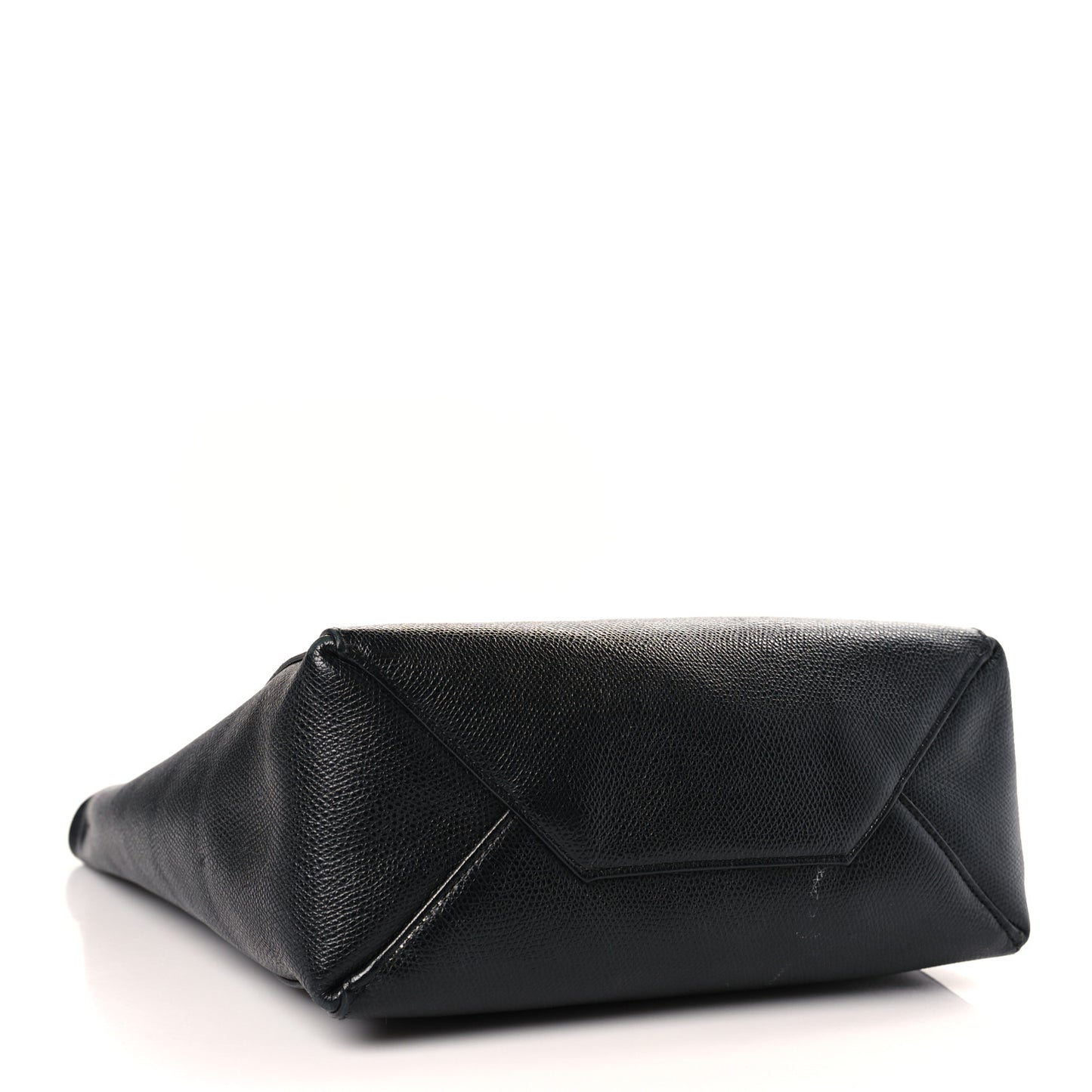 Grained Calfskin Small Vertical Cabas Black