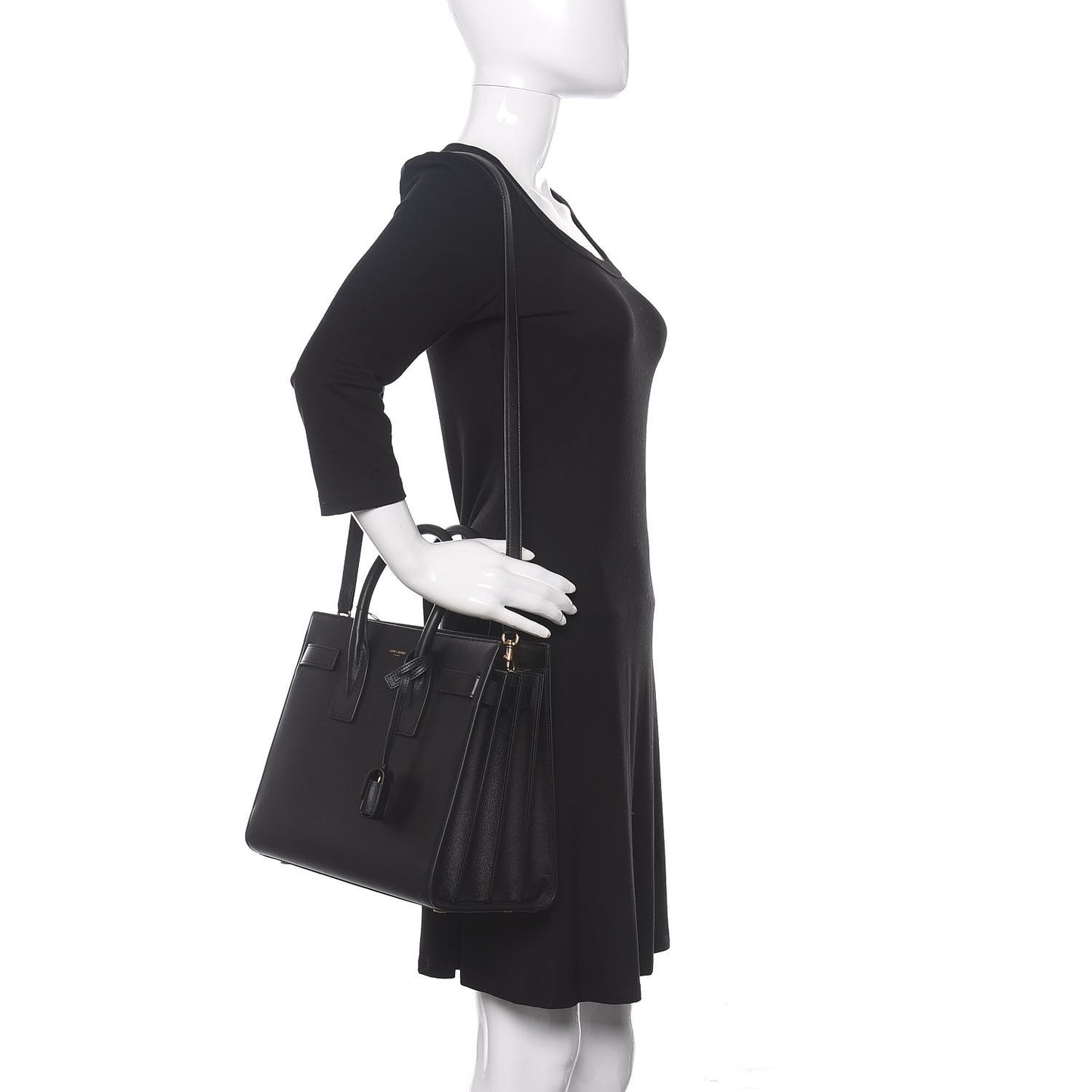 Calfskin Small Sac De Jour Black