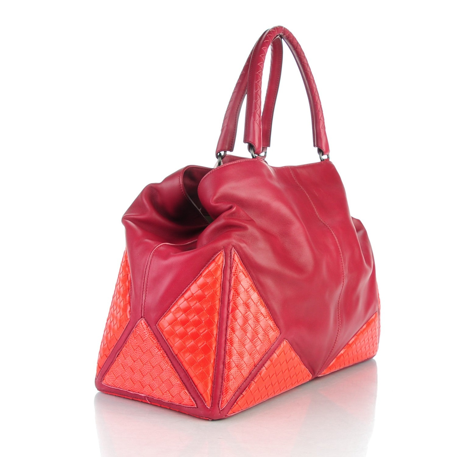 Bottega Veneta Nappa Karung Intrecciato Umbria Shopper Tote Pourpre Fever 3 of 9