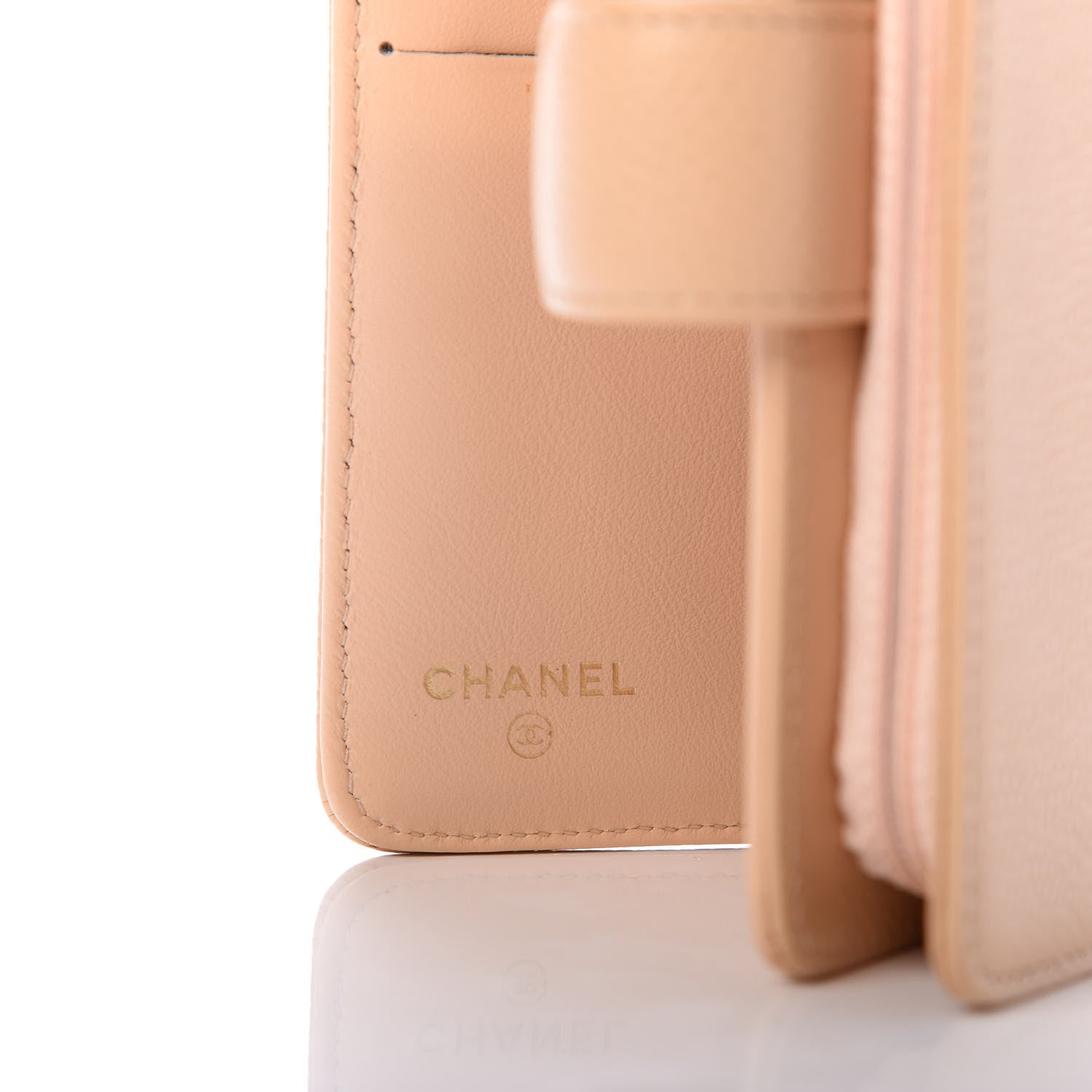 Chanel Caviar Timeless CC French Wallet Beige 6 of 7