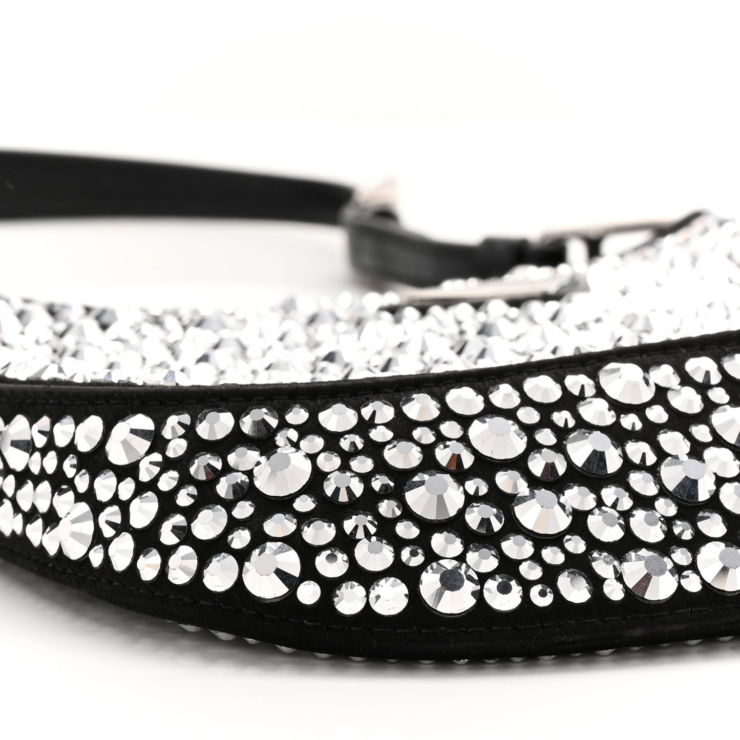 Satin Crystal Cleo Adjustable Strap Shoulder Bag Metal