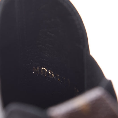 Louis Vuitton Suede Monogram Uniformes Cap Toe Chelsea 75mm Ankle Boots 36 Black 9 of 9