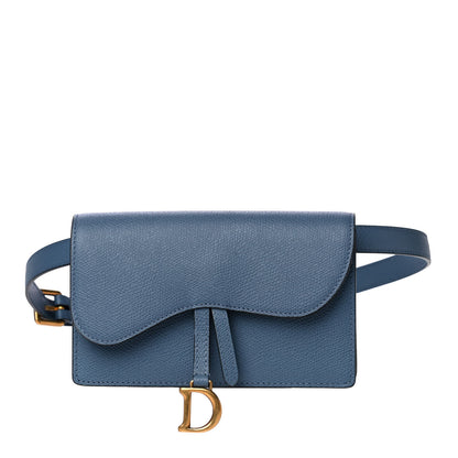 Christian Dior Grained Calfskin Saddle Belt Bag Denim Blue 1 of 13