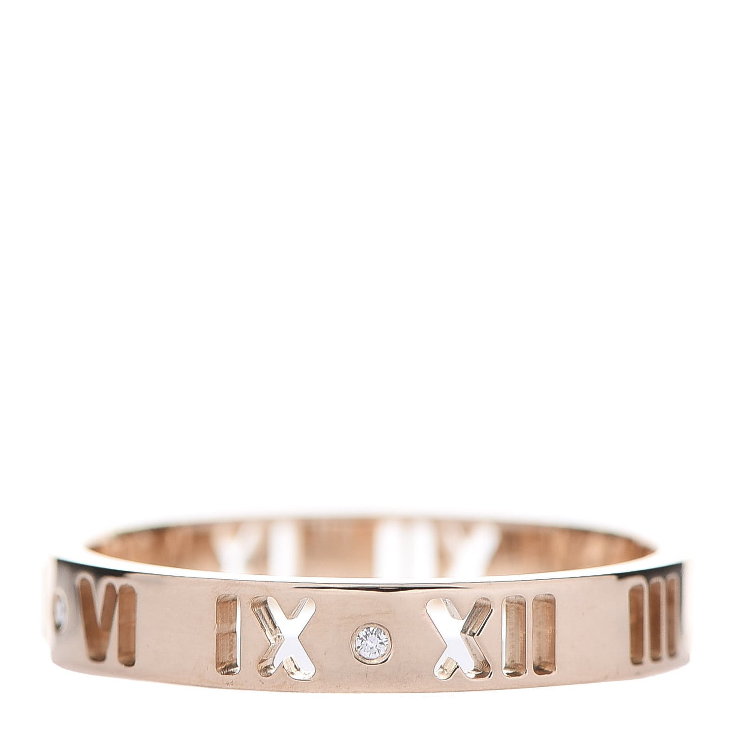 18K Rose Gold Diamond Atlas Pierced Ring 58 8.25