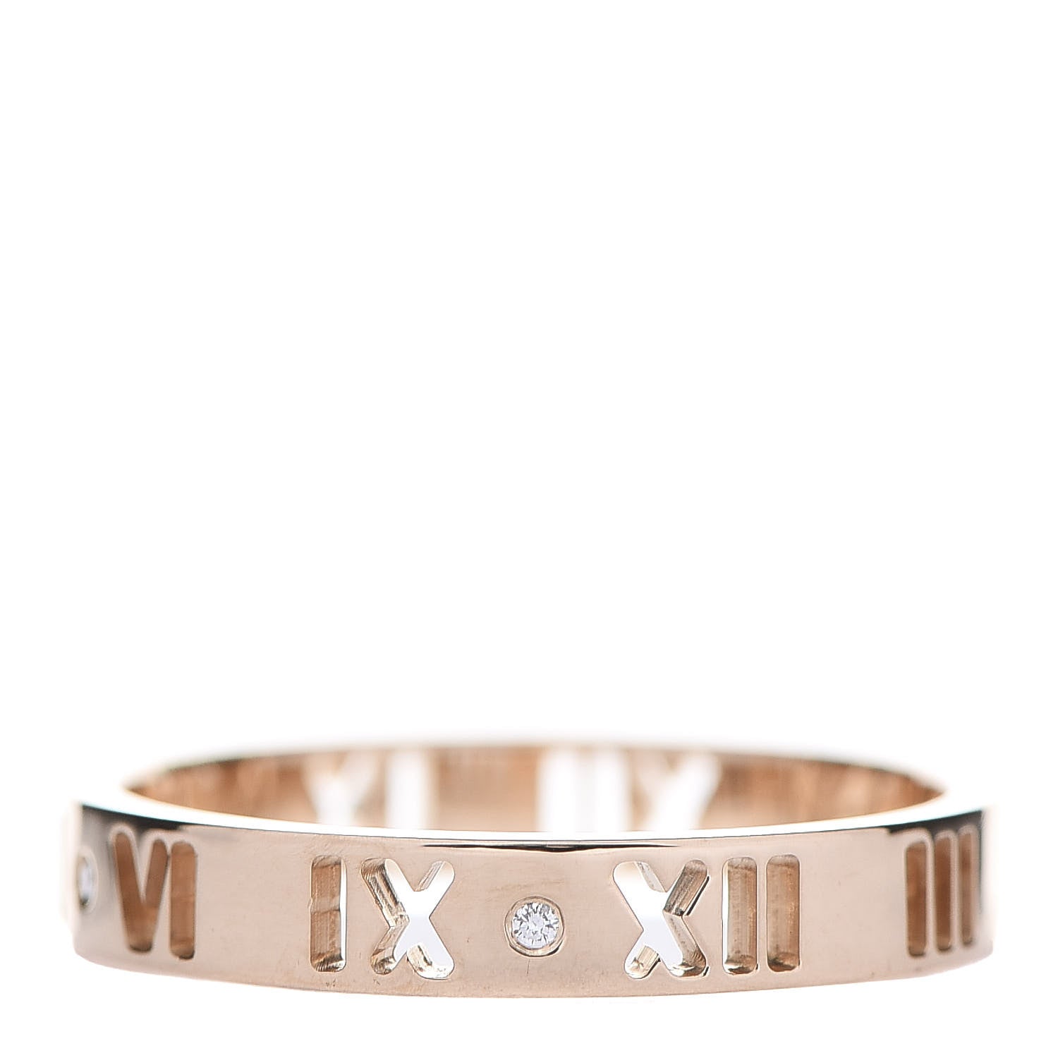 Tiffany 18K Rose Gold Diamond Atlas Pierced Ring 58 8.25 3 of 5