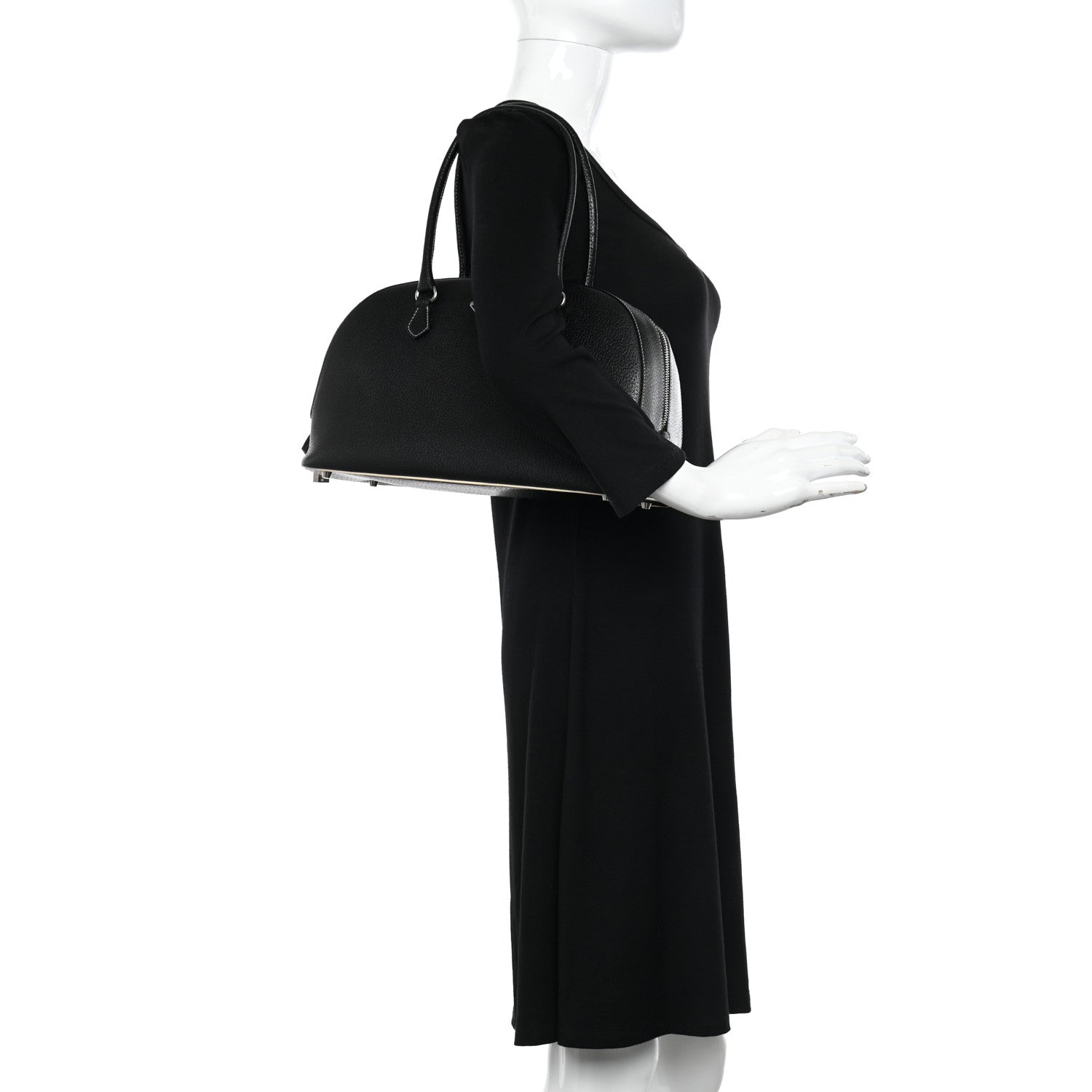 Prada Goatskin Bowling Bag Black 2 of 14