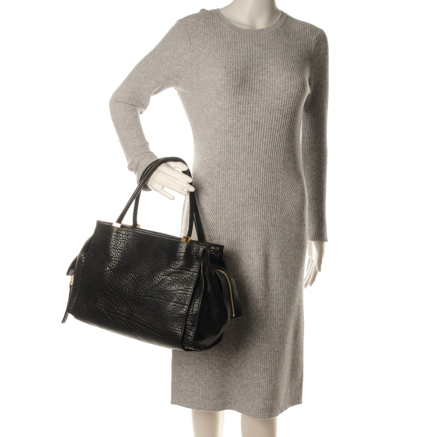 Pebbled Calfskin Dree Shoulder Bag Black